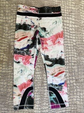 lululemon athletica Abstract Multicolor Leggings with Pink & Black Accents